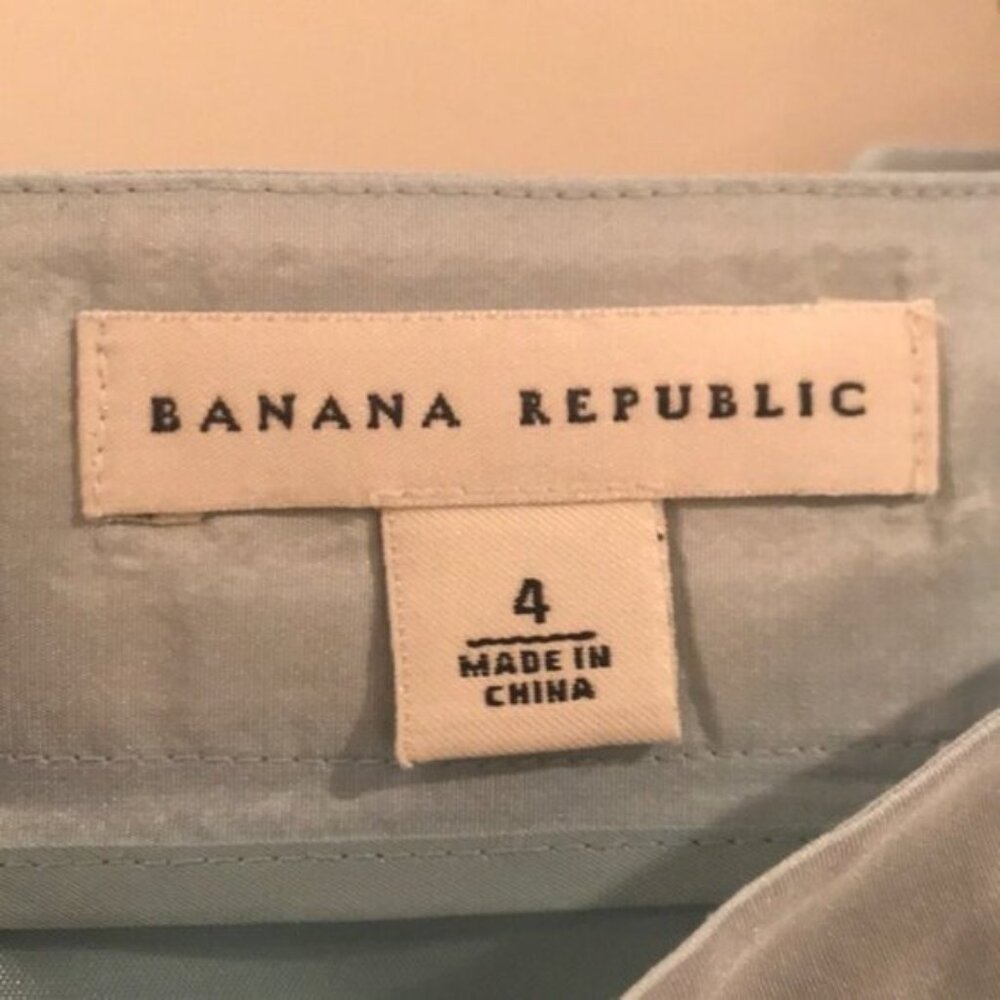 💙 Vintage Banana Republic Women’s Aqua Silk Pleated A-Line Skirt | Size 4 💙 - Picture 4 of 8